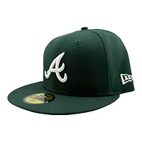 Atlanta Braves Dark Green with White Logo Black UV New Era 59FIFTY Fitted Hat
