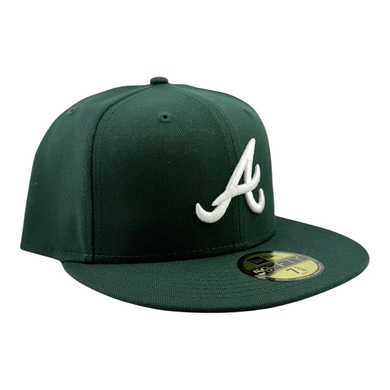 Atlanta Braves Dark Green with White Logo Black UV New Era 59FIFTY Fitted Hat