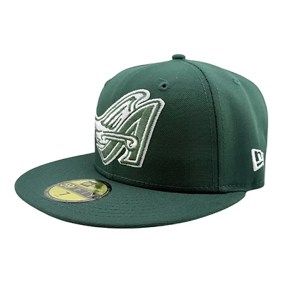 Anaheim Angels Dark Green with White Logo Black UV New Era 59FIFTY Fitted Hat