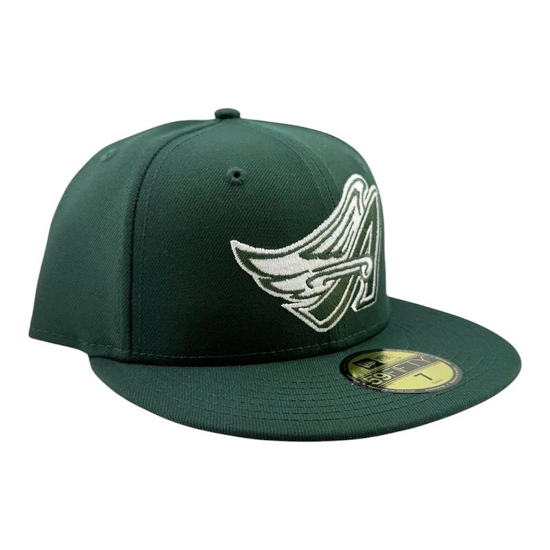 Anaheim Angels Dark Green with White Logo Black UV New Era 59FIFTY Fitted Hat