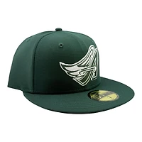 Anaheim Angels Dark Green with White Logo Black UV New Era 59FIFTY Fitted Hat