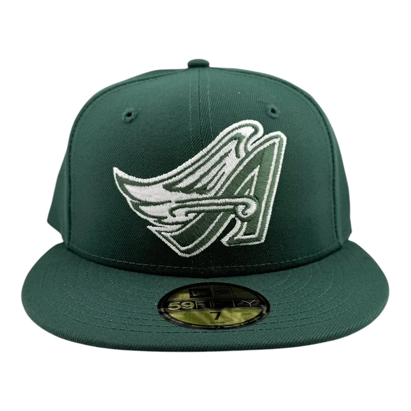 Anaheim Angels Dark Green with White Logo Black UV New Era 59FIFTY Fitted Hat