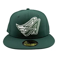 Anaheim Angels Dark Green with White Logo Black UV New Era 59FIFTY Fitted Hat