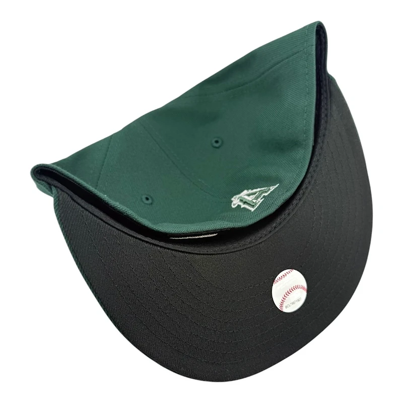 Anaheim Angels Dark Green with White Logo Black UV New Era 59FIFTY Fitted Hat