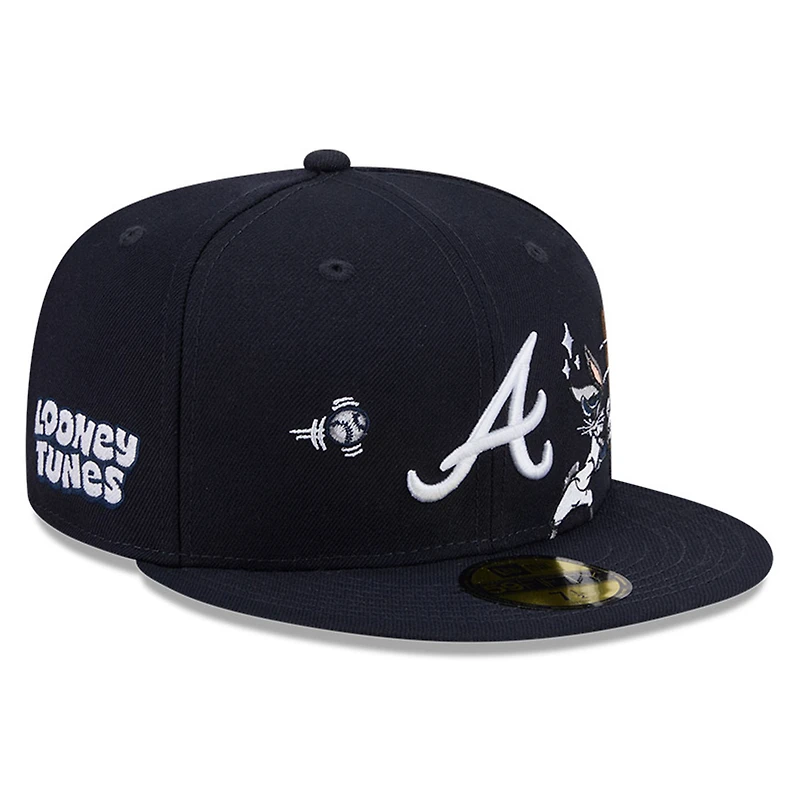 Atlanta Braves Navy "Looney Tunes" New Era 59FIFTY Fitted Hat