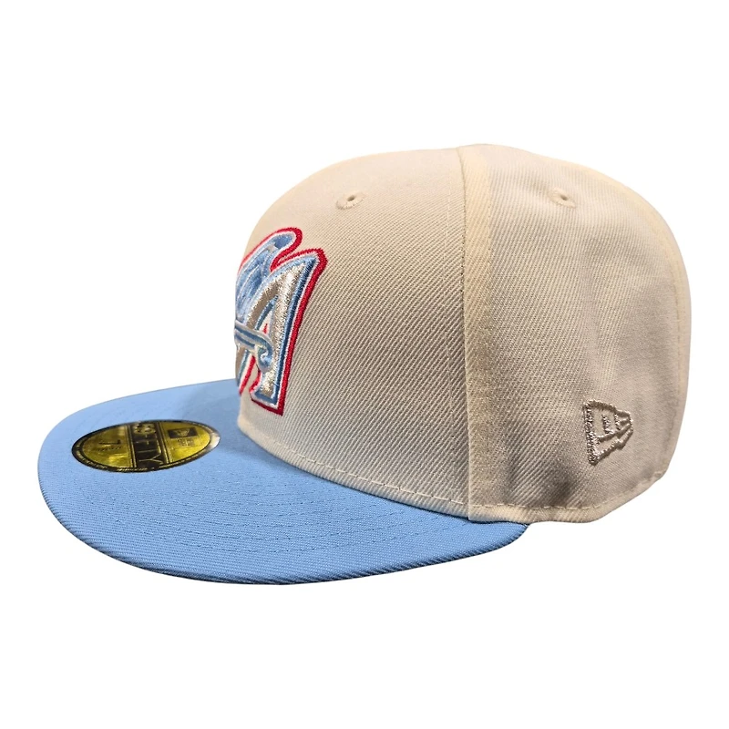 Anaheim Angels Chrome and Light Blue 50th Anniversary Patch Grey UV New Era 59FIFTY Fitted Hat