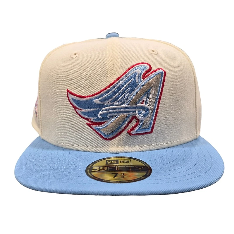 Anaheim Angels Chrome and Light Blue 50th Anniversary Patch Grey UV New Era 59FIFTY Fitted Hat
