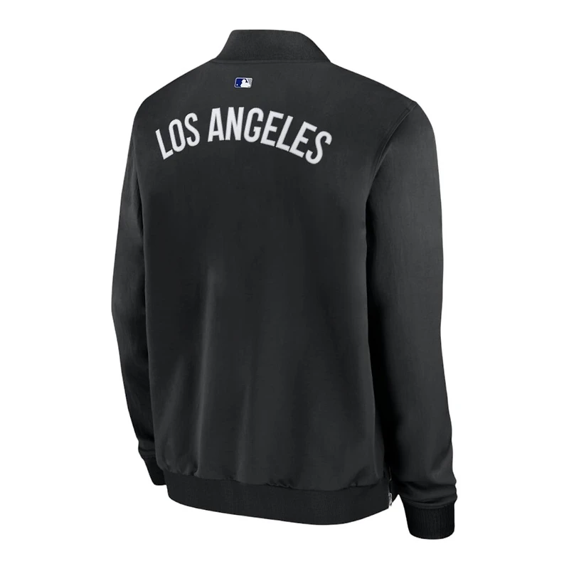Los Angeles Dodgers Black Authentic Collection Dugout Bomber Jacket - Mens