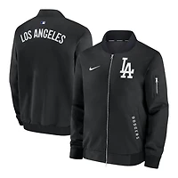 Los Angeles Dodgers Black Authentic Collection Dugout Bomber Jacket - Mens