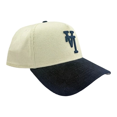 Los Angeles Dodgers Chrome and Navy All Over Corduroy New Era 9FORTY Snapback Hat
