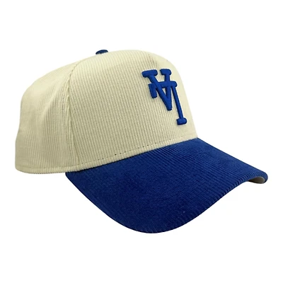 Los Angeles Dodgers Chrome and Royal Blue All Over Corduroy New Era 9FORTY Snapback Hat