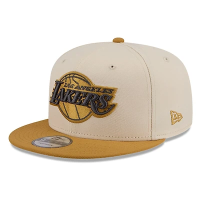 Los Angeles Lakers Beige and Khaki Two-Tone New Era 9FIFTY Snapback Hat