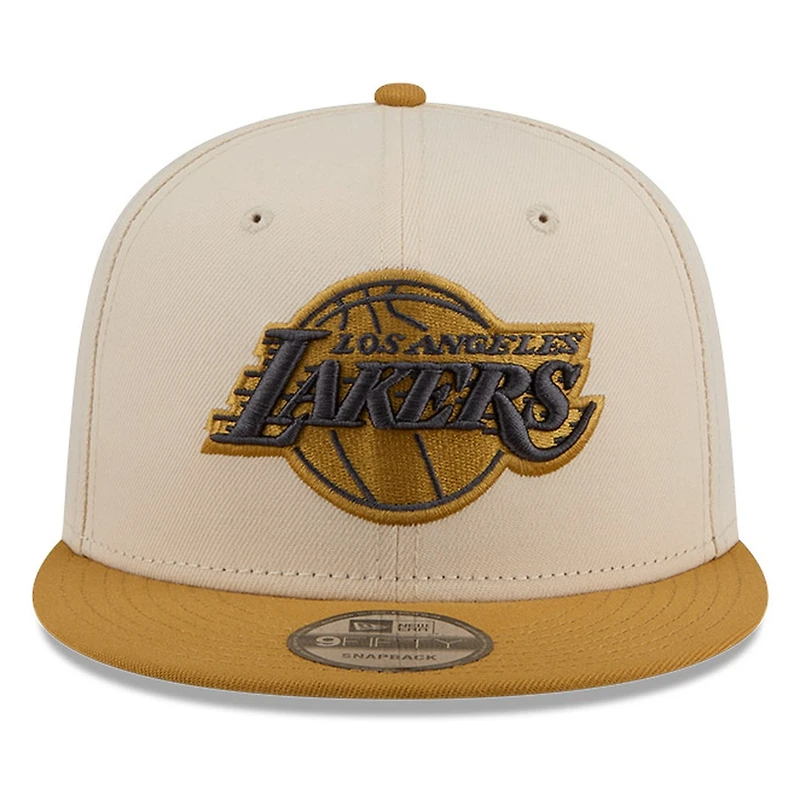 Los Angeles Lakers Beige and Khaki Two-Tone New Era 9FIFTY Snapback Hat