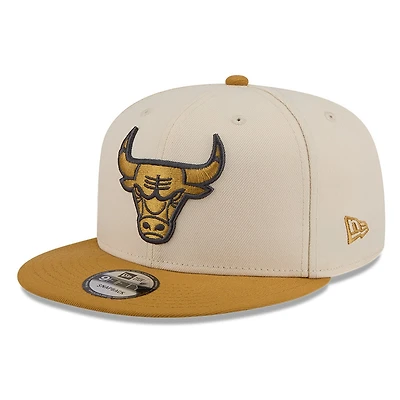 Chicago Bulls Beige and Khaki Two-Tone New Era 9FIFTY Snapback Hat