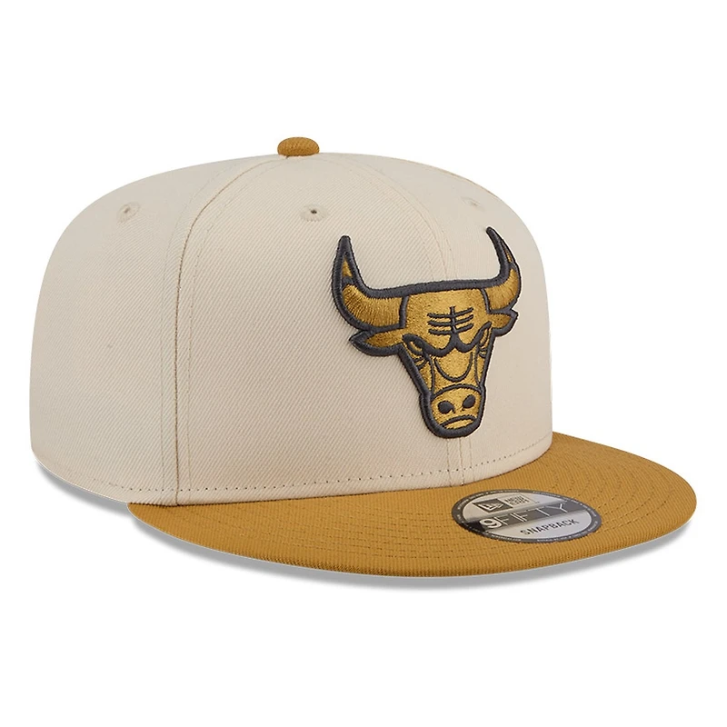 Chicago Bulls Beige and Khaki Two-Tone New Era 9FIFTY Snapback Hat