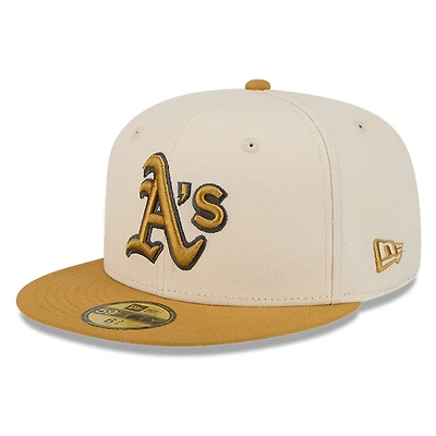 Oakland Athletics Beige and Khaki 2-Tone Color Pack New Era 59FIFTY Fitted Hat