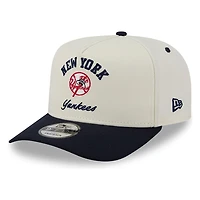 New York Yankees Chrome Two Tone Arched Text with Logo New Era 9FIFTY A-Frame Snapback Hat
