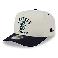 Seattle Mariners Chrome Two Tone Arched Text with Logo New Era 9FIFTY A-Frame Snapback Hat