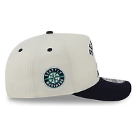 Seattle Mariners Chrome Two Tone Arched Text with Logo New Era 9FIFTY A-Frame Snapback Hat