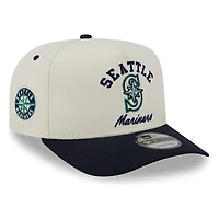 Seattle Mariners Chrome Two Tone Arched Text with Logo New Era 9FIFTY A-Frame Snapback Hat