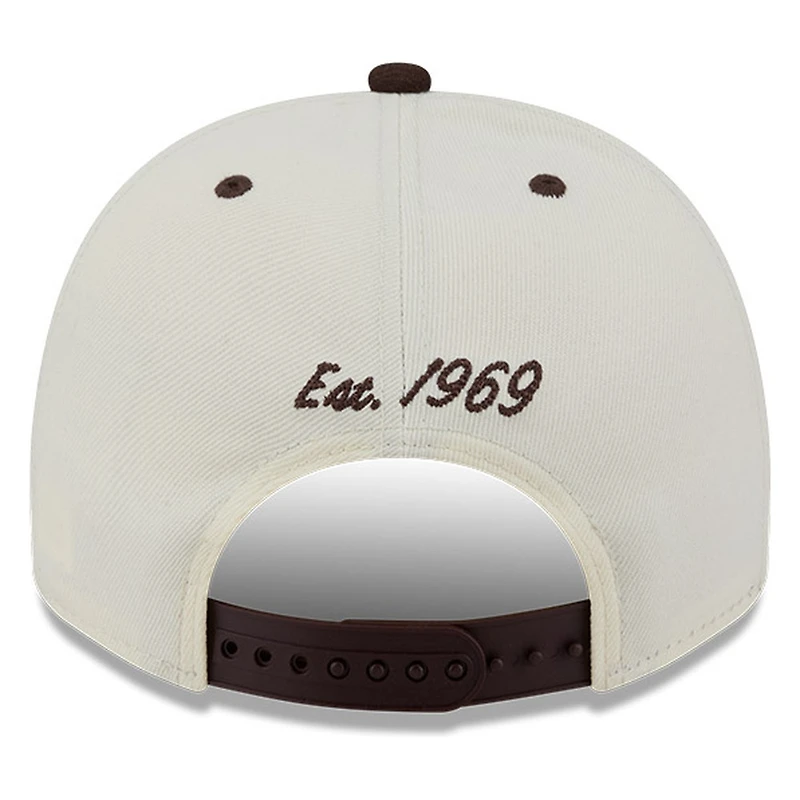 San Diego Padres Chrome Two Tone Arched Text with Logo New Era 9FIFTY A-Frame Snapback Hat