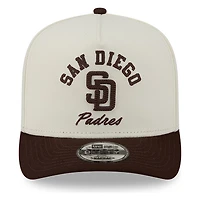 San Diego Padres Chrome Two Tone Arched Text with Logo New Era 9FIFTY A-Frame Snapback Hat