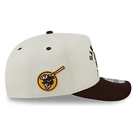 San Diego Padres Chrome Two Tone Arched Text with Logo New Era 9FIFTY A-Frame Snapback Hat