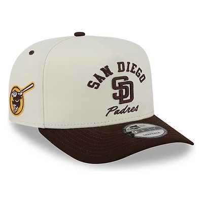 San Diego Padres Chrome Two Tone Arched Text with Logo New Era 9FIFTY A-Frame Snapback Hat