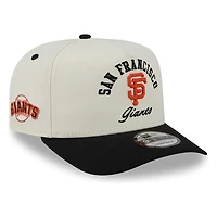 San Francisco Giants Chrome Two Tone Arched Text with Logo New Era 9FIFTY A-Frame Snapback Hat