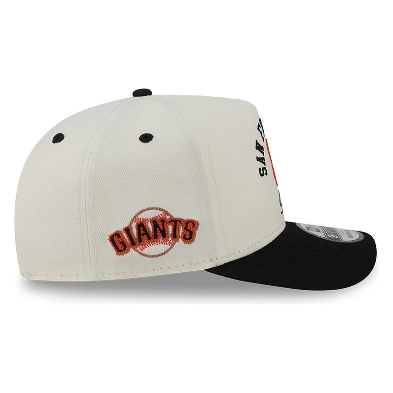 San Francisco Giants Chrome Two Tone Arched Text with Logo New Era 9FIFTY A-Frame Snapback Hat