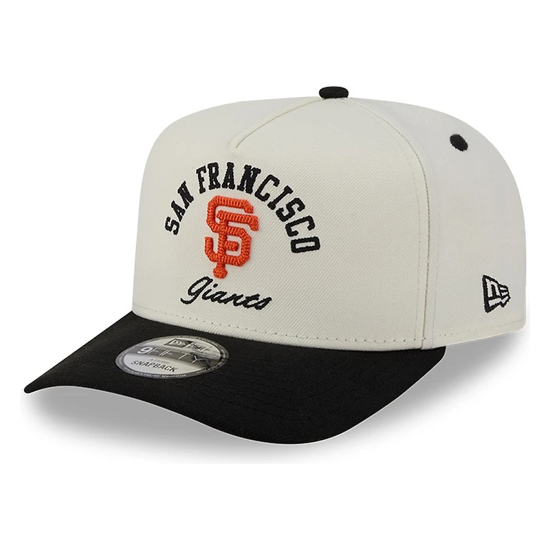 San Francisco Giants Chrome Two Tone Arched Text with Logo New Era 9FIFTY A-Frame Snapback Hat