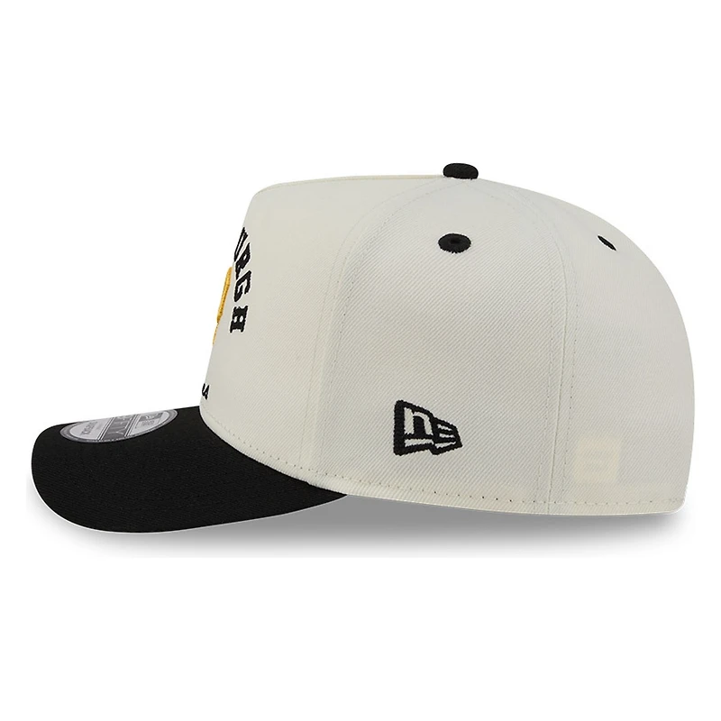 Pittsburgh Pirates Chrome Two Tone Arched Text with Logo New Era 9FIFTY A-Frame Snapback Hat