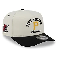 Pittsburgh Pirates Chrome Two Tone Arched Text with Logo New Era 9FIFTY A-Frame Snapback Hat