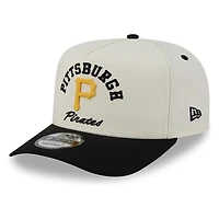 Pittsburgh Pirates Chrome Two Tone Arched Text with Logo New Era 9FIFTY A-Frame Snapback Hat