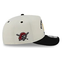 Pittsburgh Pirates Chrome Two Tone Arched Text with Logo New Era 9FIFTY A-Frame Snapback Hat