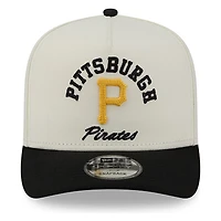 Pittsburgh Pirates Chrome Two Tone Arched Text with Logo New Era 9FIFTY A-Frame Snapback Hat