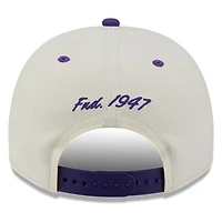 Los Angeles Lakers Chrome Two Tone Arched Text with Logo New Era 9FIFTY A-Frame Snapback Hat