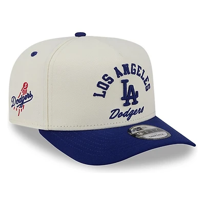 Los Angeles Dodgers Chrome Two Tone Arched Text with Logo New Era 9FIFTY A-Frame Snapback Hat