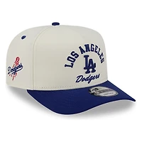 Los Angeles Dodgers Chrome Two Tone Arched Text with Logo New Era 9FIFTY A-Frame Snapback Hat