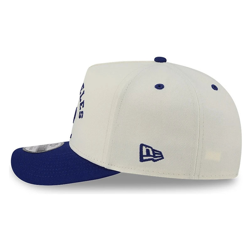 Los Angeles Dodgers Chrome Two Tone Arched Text with Logo New Era 9FIFTY A-Frame Snapback Hat
