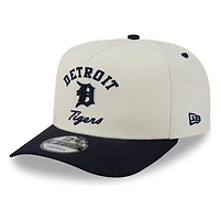Detroit Tigers Chrome Two Tone Arched Text with Logo New Era 9FIFTY A-Frame Snapback Hat