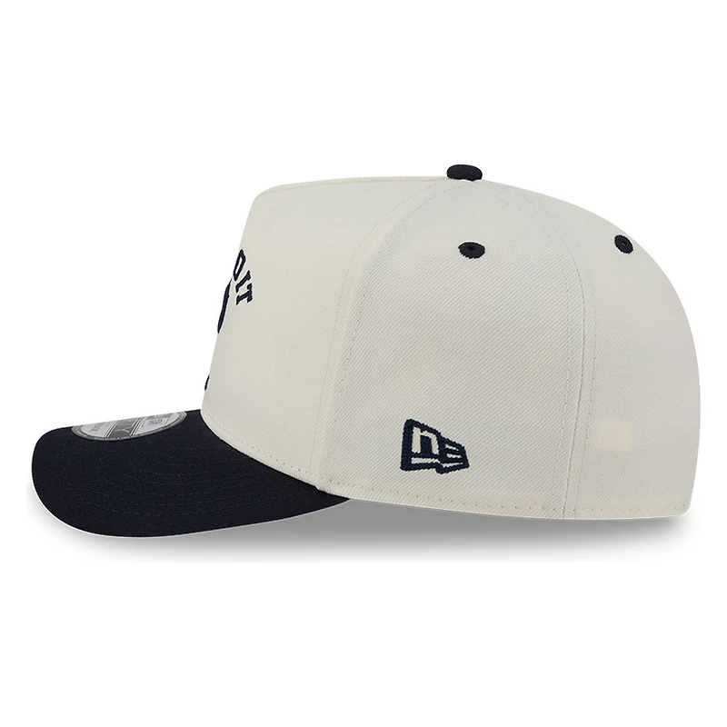 Detroit Tigers Chrome Two Tone Arched Text with Logo New Era 9FIFTY A-Frame Snapback Hat