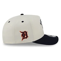 Detroit Tigers Chrome Two Tone Arched Text with Logo New Era 9FIFTY A-Frame Snapback Hat