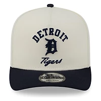 Detroit Tigers Chrome Two Tone Arched Text with Logo New Era 9FIFTY A-Frame Snapback Hat