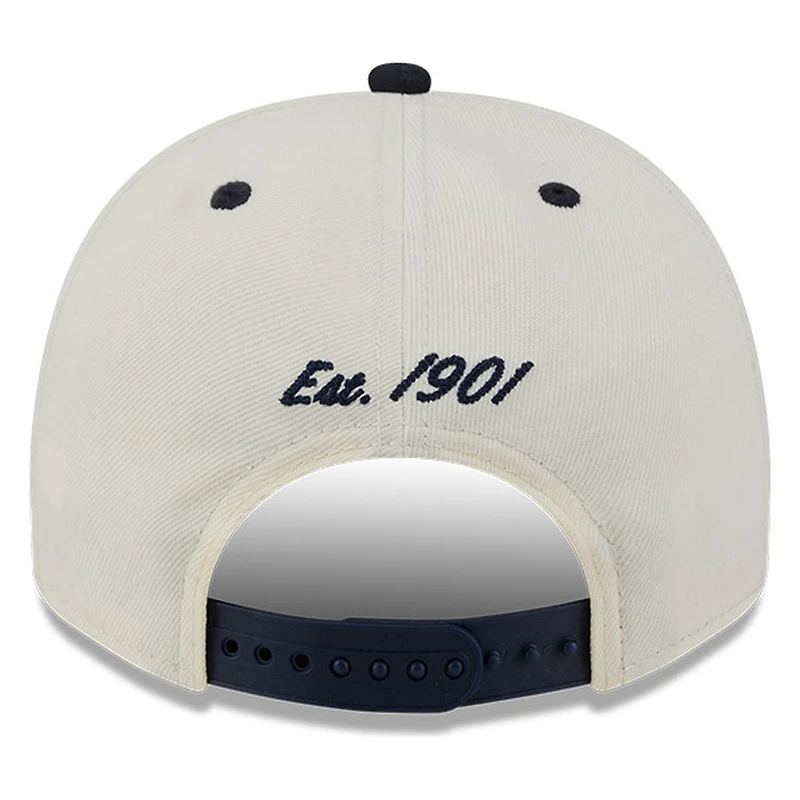 Detroit Tigers Chrome Two Tone Arched Text with Logo New Era 9FIFTY A-Frame Snapback Hat