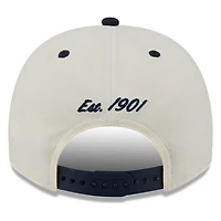 Detroit Tigers Chrome Two Tone Arched Text with Logo New Era 9FIFTY A-Frame Snapback Hat