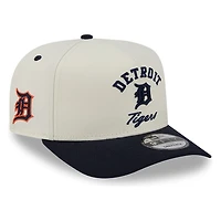 Detroit Tigers Chrome Two Tone Arched Text with Logo New Era 9FIFTY A-Frame Snapback Hat
