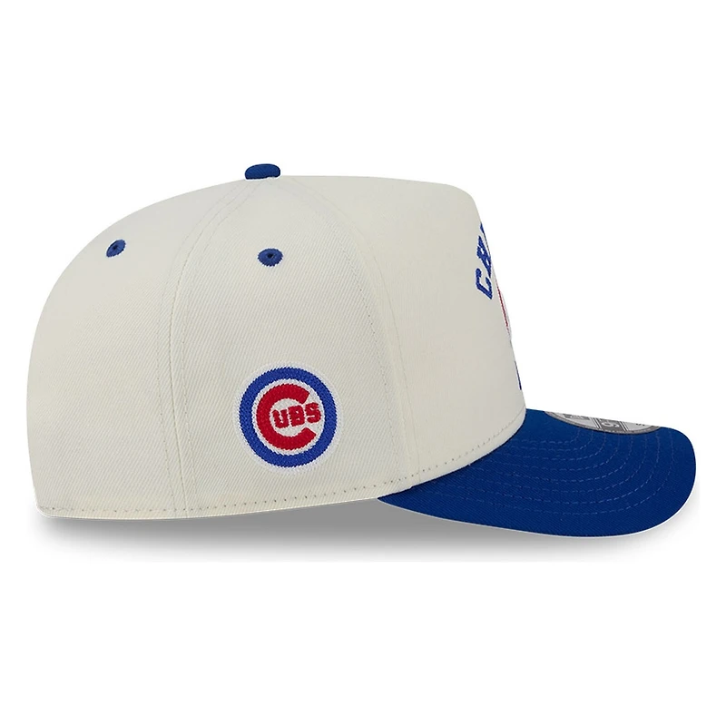Chicago Cubs Chrome Two Tone Arched Text with Logo New Era 9FIFTY A-Frame Snapback Hat