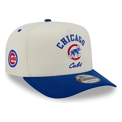 Chicago Cubs Chrome Two Tone Arched Text with Logo New Era 9FIFTY A-Frame Snapback Hat