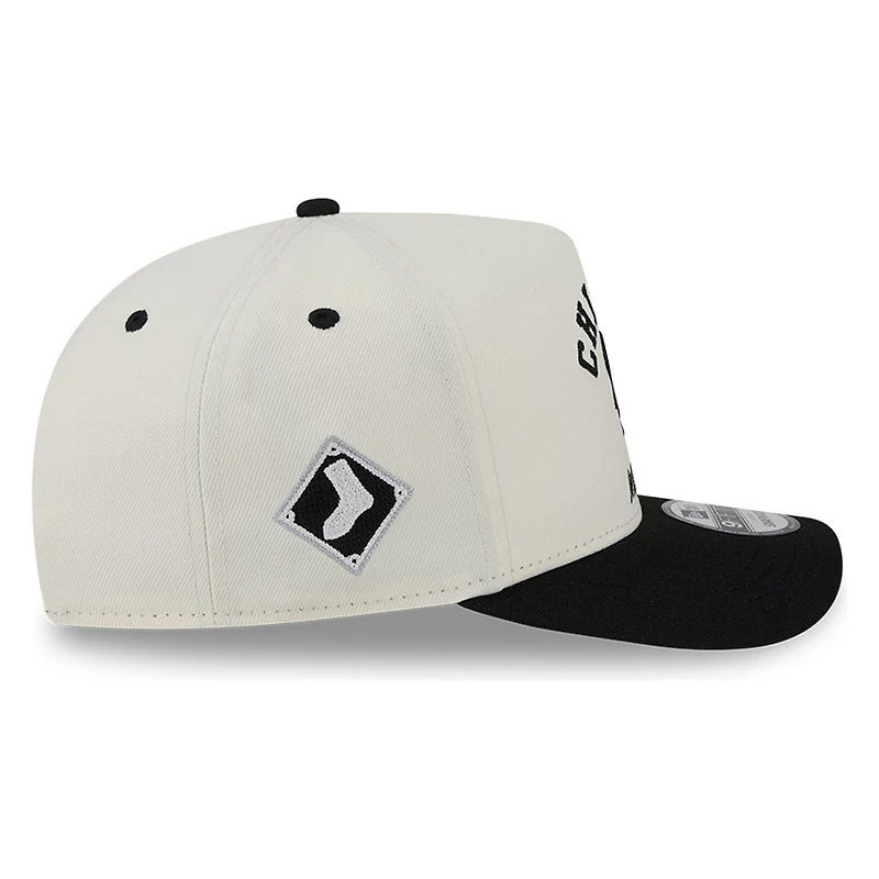 Chicago White Sox Chrome Two Tone Arched Text with Logo New Era 9FIFTY A-Frame Snapback Hat